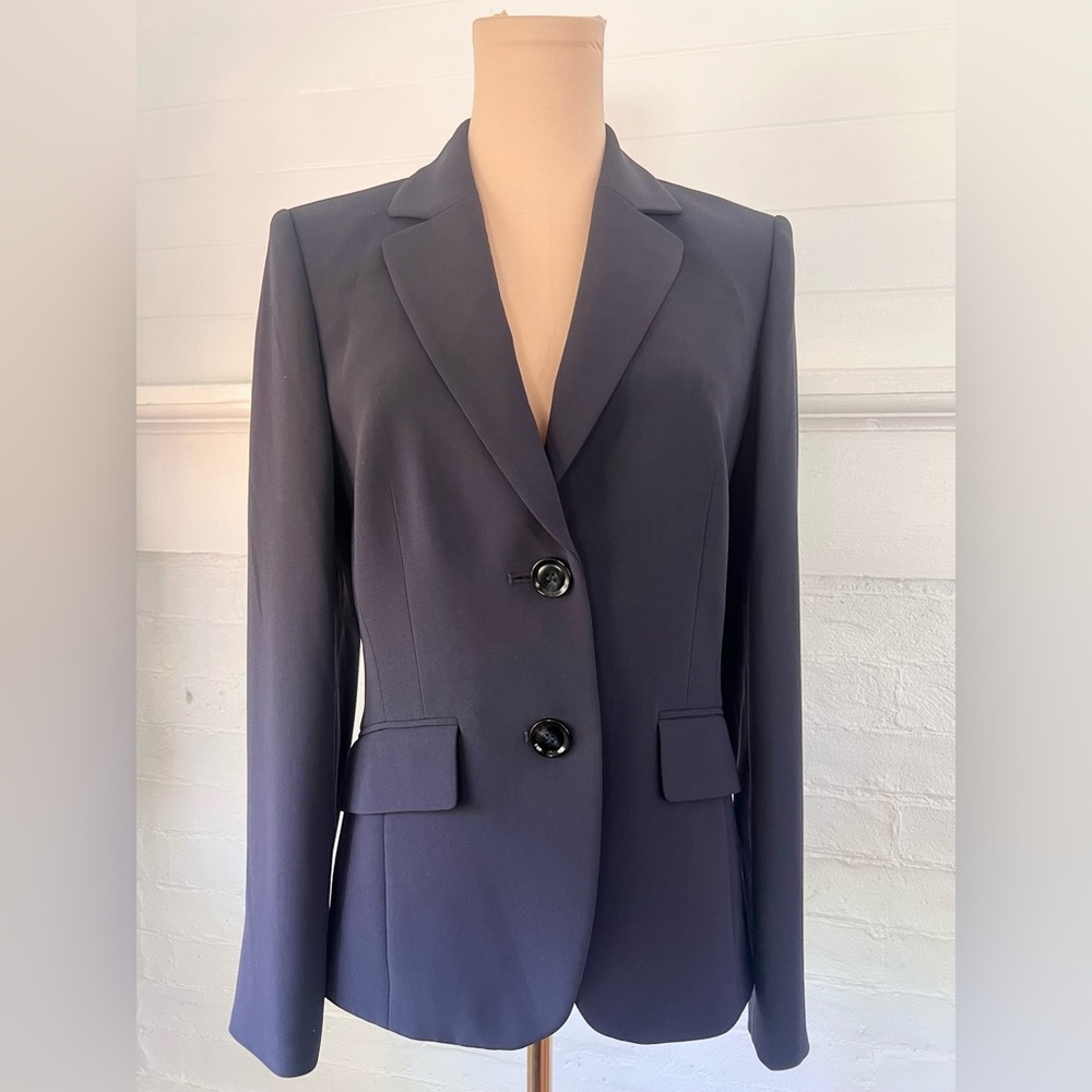 Basler Navy Blue Classic Blazer Single Breasted Two Button Jacket Office - Picture 1 of 12